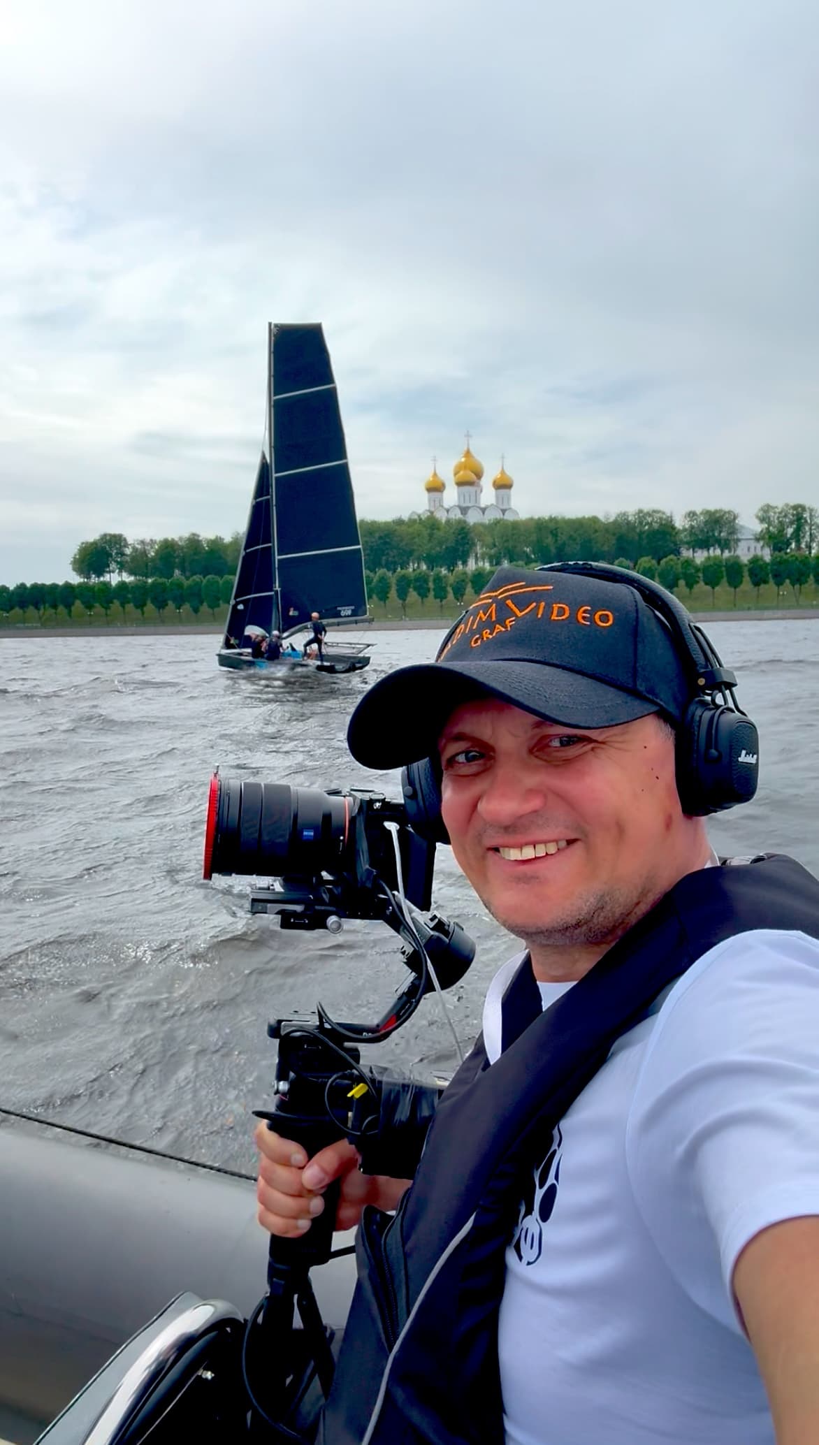 Vadim Petrov filming on location